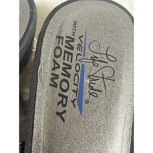Life Stride Velocity Memory Foam Wedge Sandals 9M Espadrille Black Flower. M3 - Picture 3 of 7